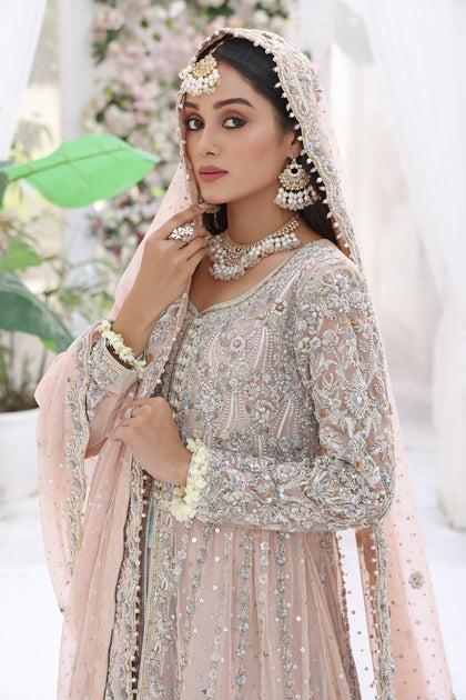 Pink nikkah dress sale
