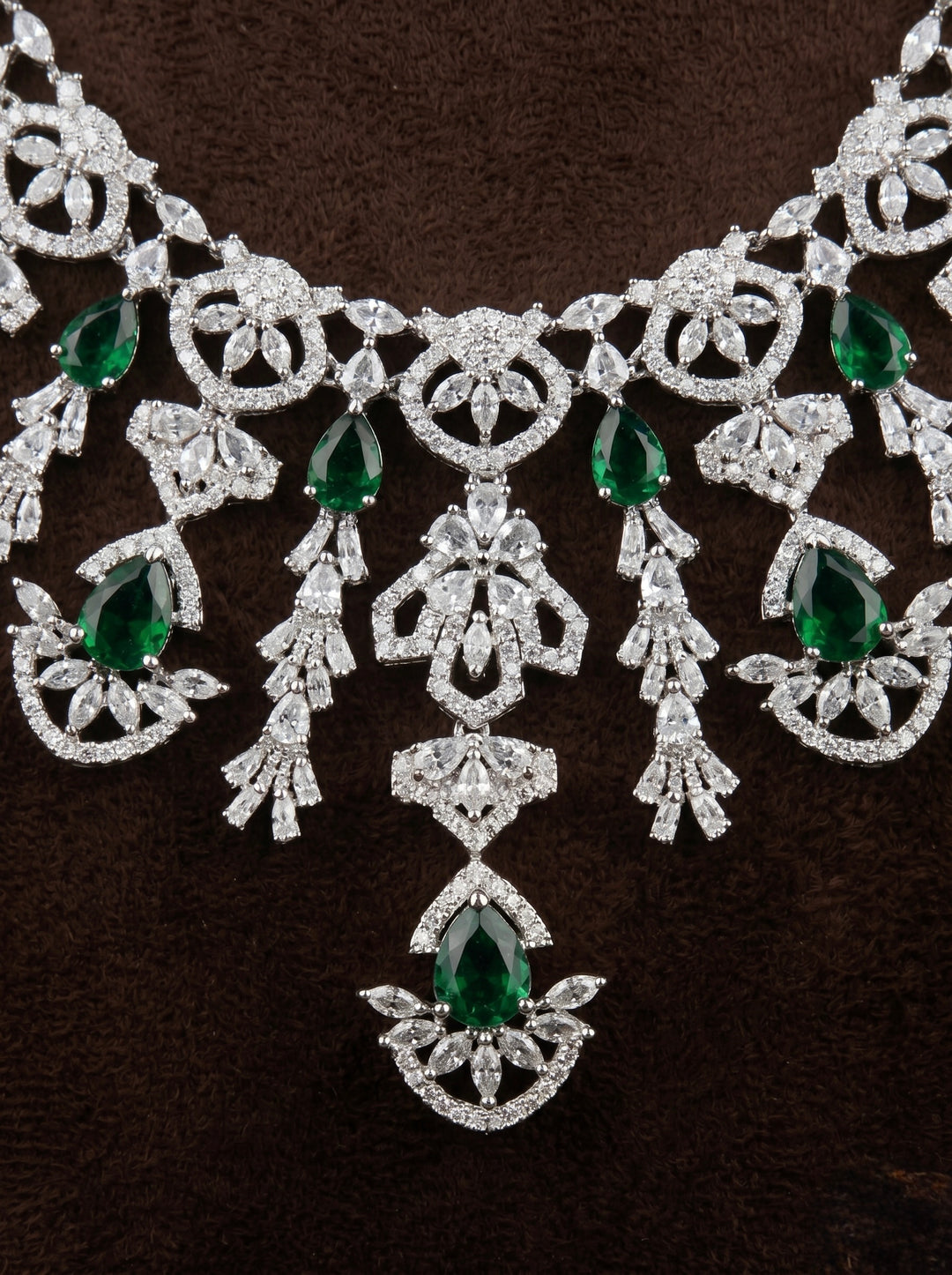 Emerald Diamond Cascade Set