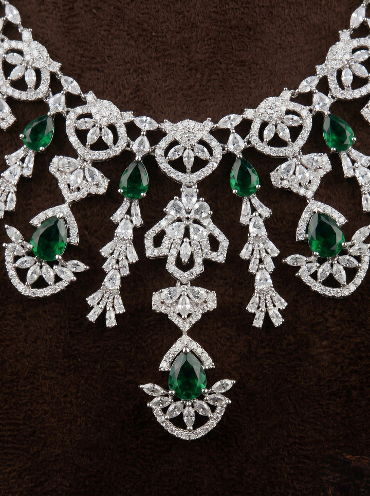 Emerald Diamond Cascade Set