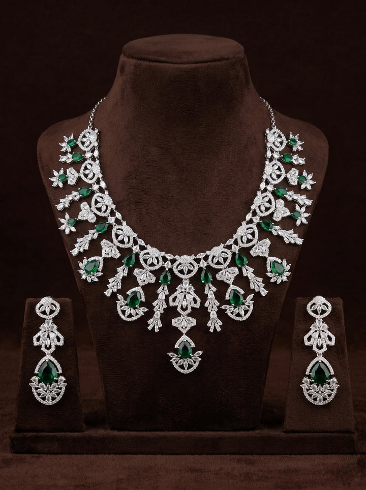 Emerald Diamond Cascade Set