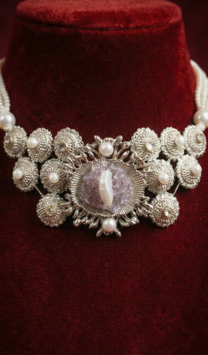 Amethyst Pearl Filigree Set