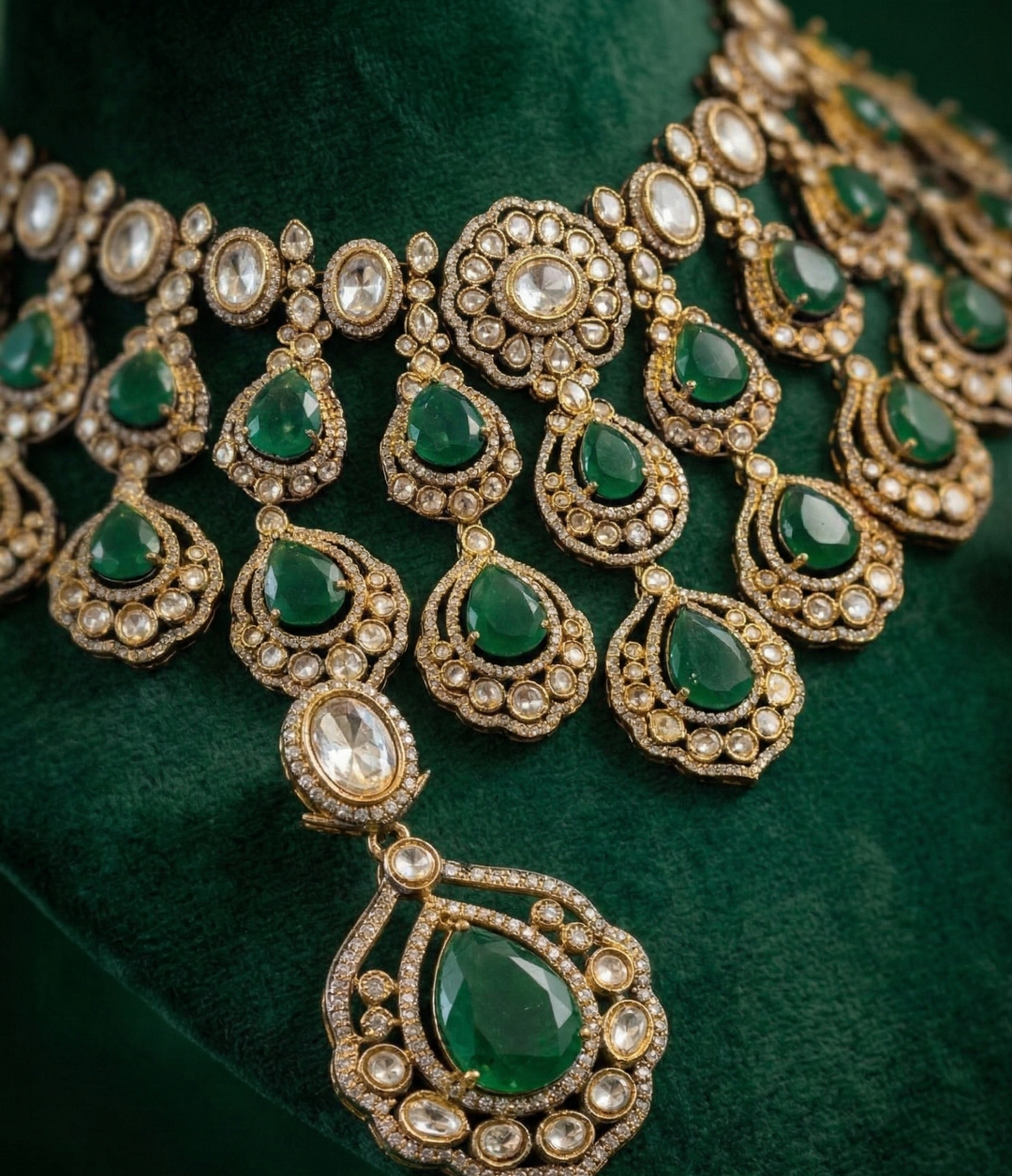 Zareen Emerald Cascade Set