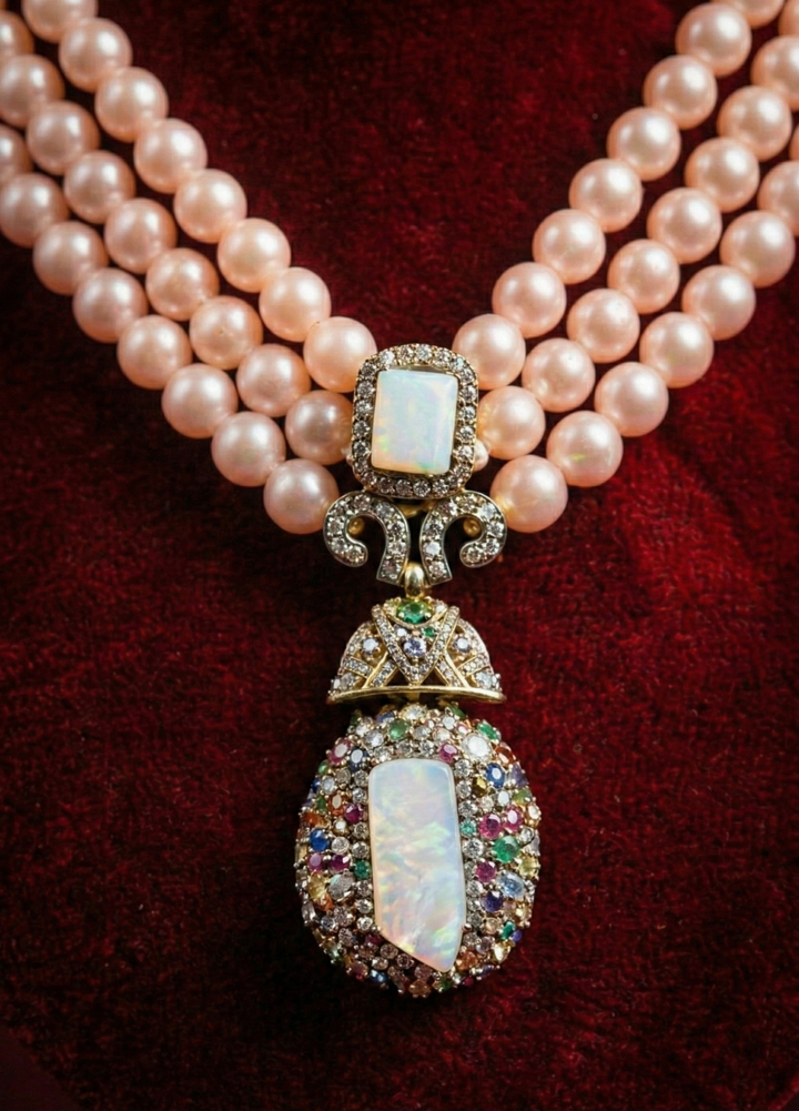 Blush Pearl Opal Necklace