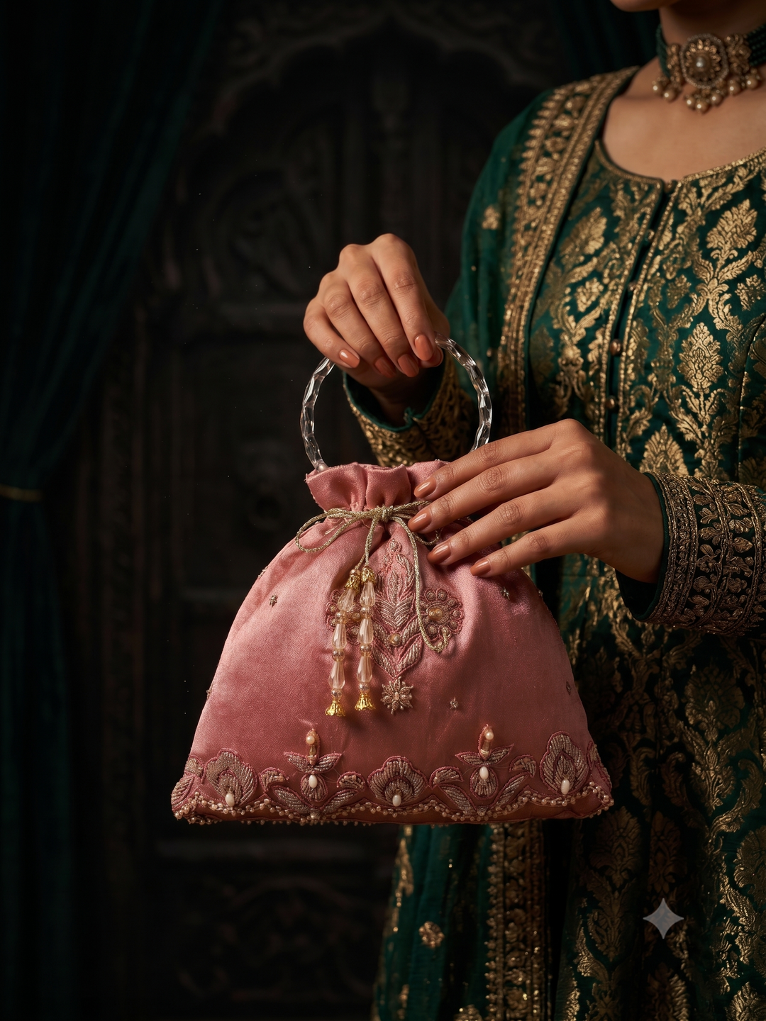 Blush Crystal Potli