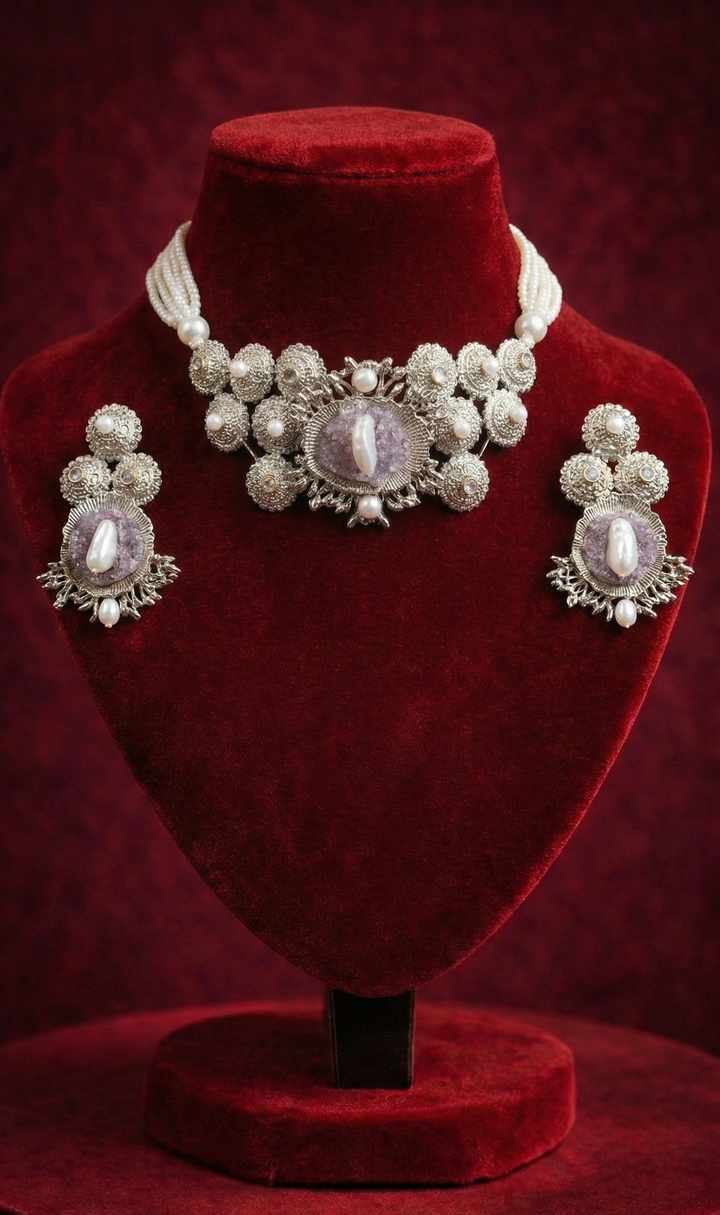 Amethyst Pearl Filigree Set