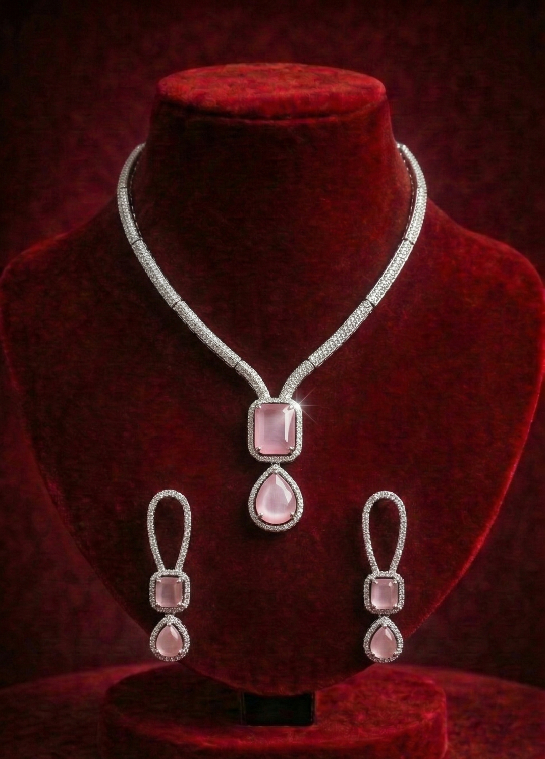 Blush Crystal Cascade Set