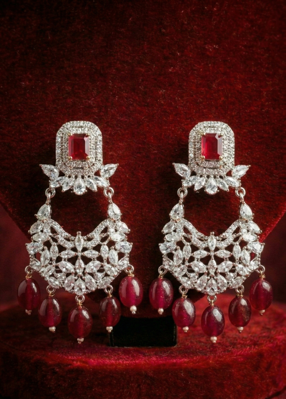 Ruby Crystal Choker Set