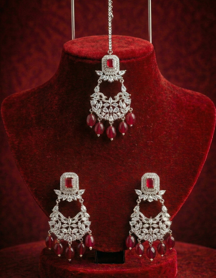 Ruby Crystal Choker Set