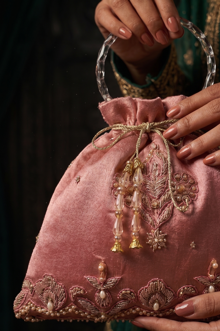 Blush Crystal Potli