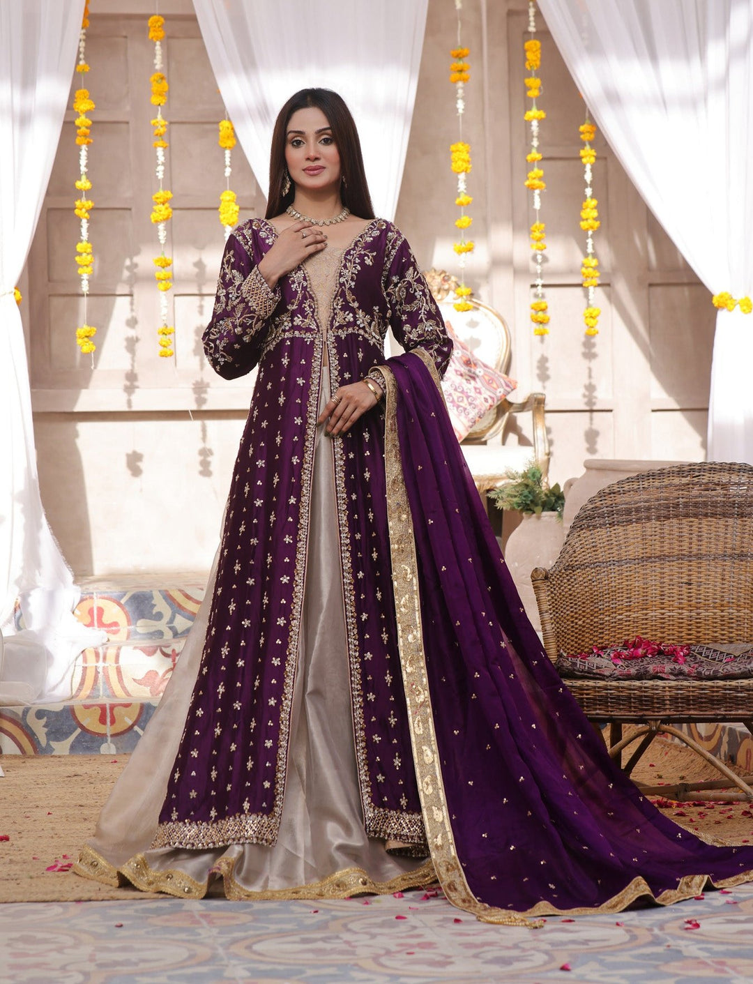 Noor- Indian Wedding Formal Dress in Purple Hues Karigur Noor- Indian Wedding Formal Dress in Purple Hues Karigur