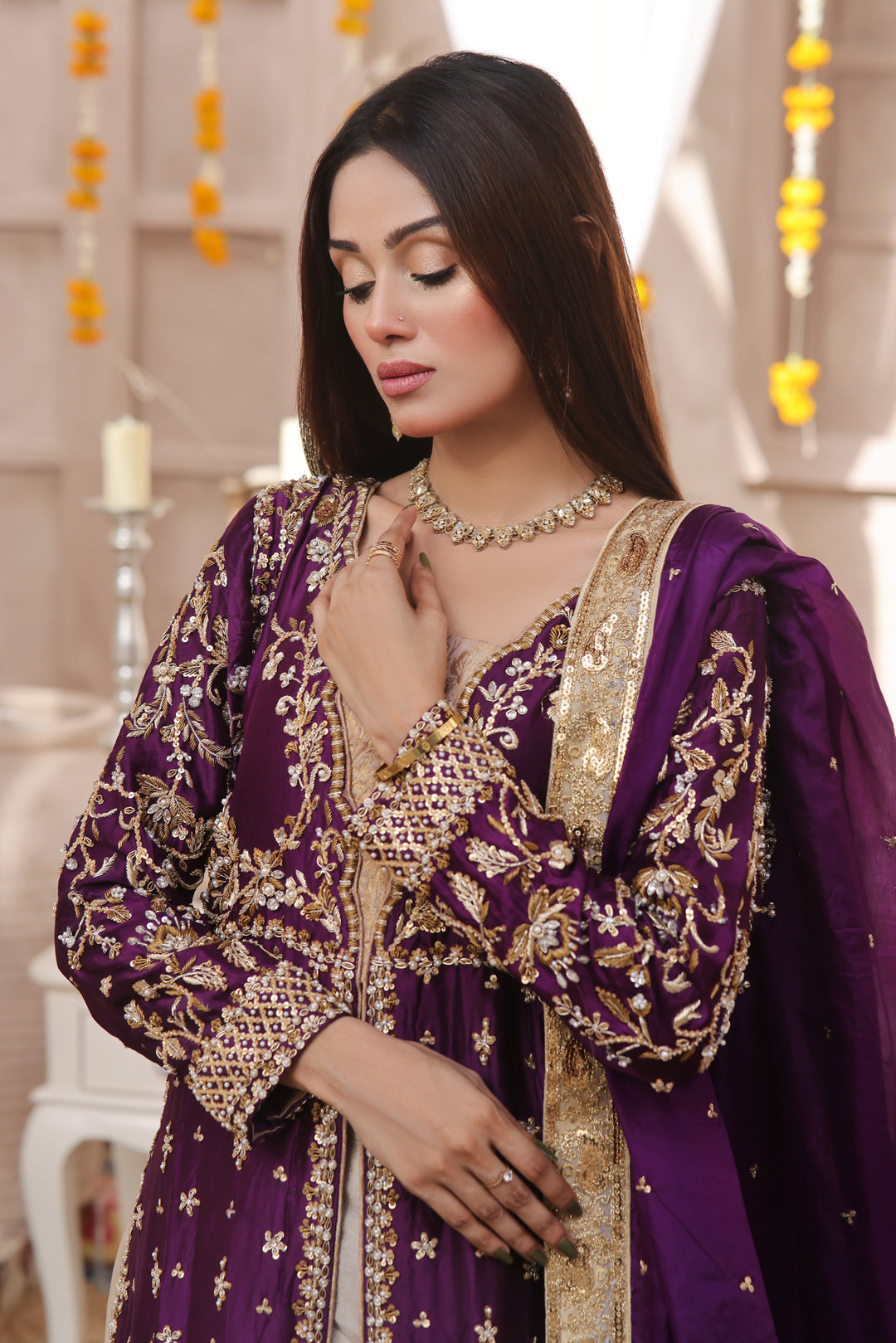 Noor- Indian Wedding Formal Dress in Purple Hues Karigur Noor- Indian Wedding Formal Dress in Purple Hues Karigur