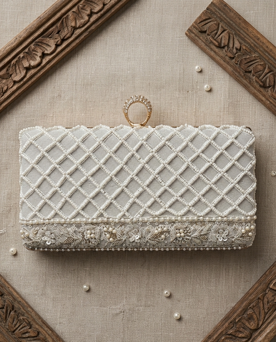 Pearl Trellis Clutch