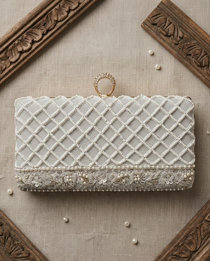 Pearl Trellis Clutch