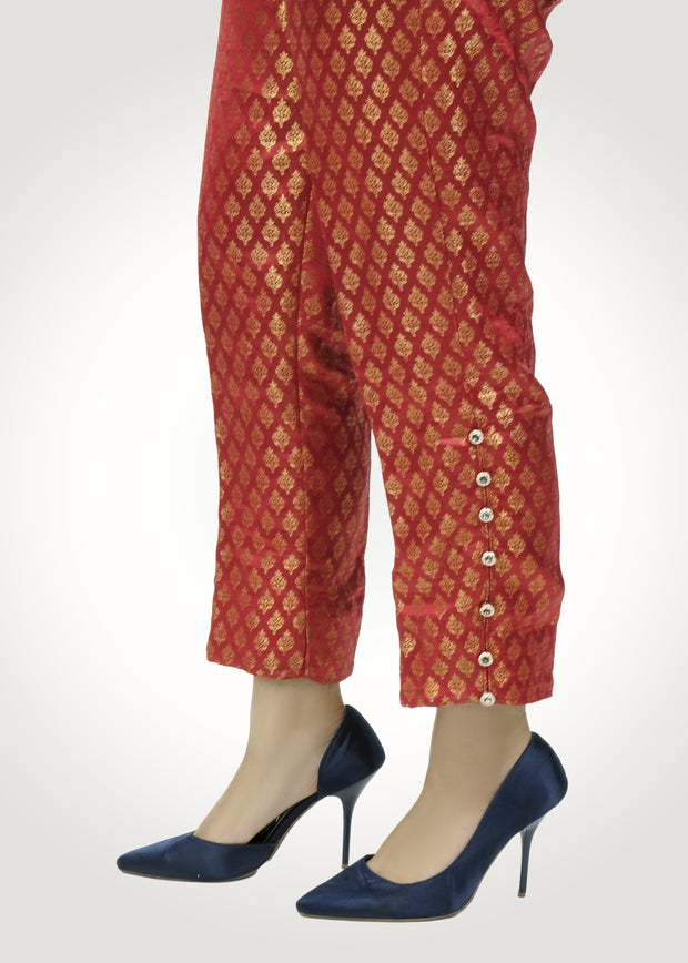 EMBROIDERED 2PC UNSTITCHED VELVET SHIRT WITH JAMAWAR TROUSER-EZ302 –  emaanzaraclothing